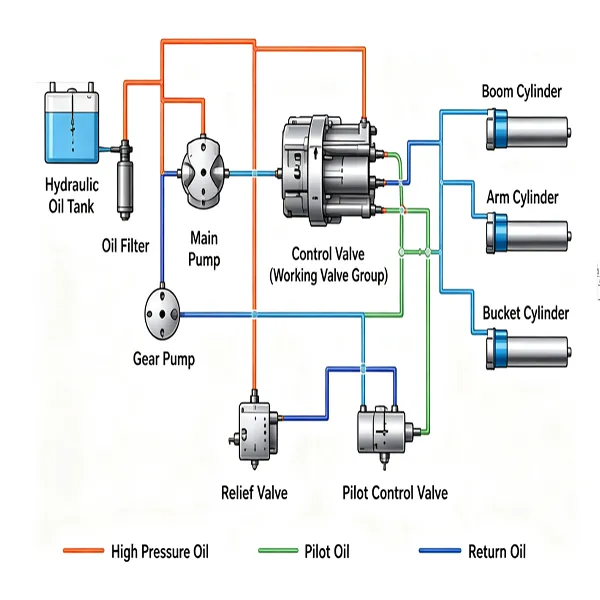 Komatsu PC200 Hydraulic System Common Faults and Troubleshooting Guide