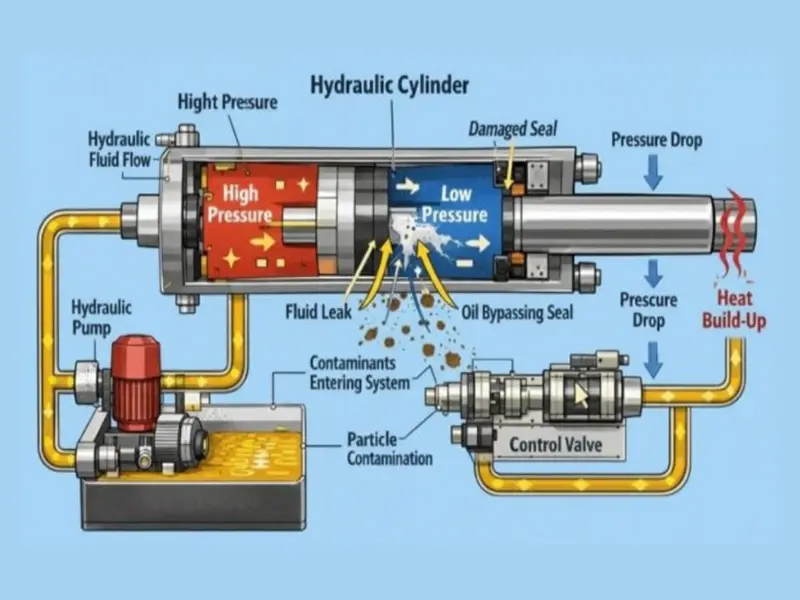 Hydraulic system oil leakage