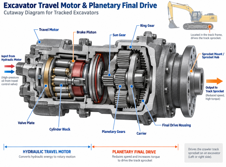 Excavator Final Drive Problems: Symptoms, Causes & How to Diagnose Them